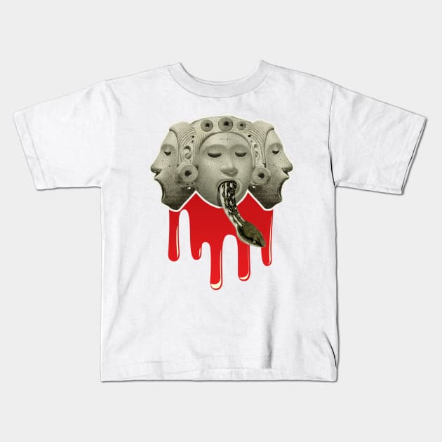 Death Mask with Destiny Serpent Kids T-Shirt by Marccelus